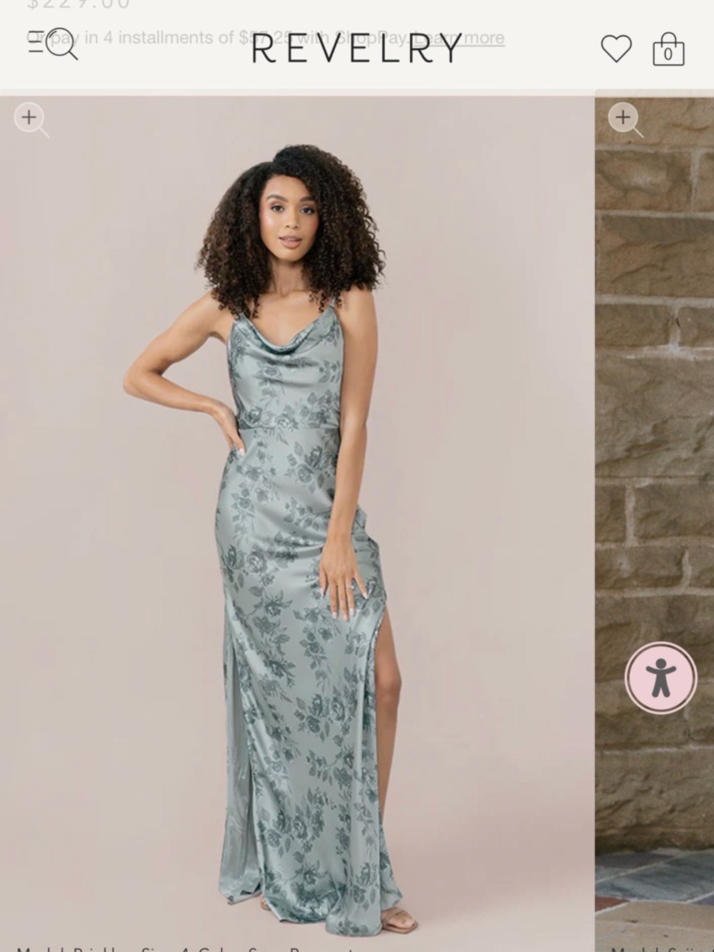Revelry Sage Green Satin Dress with Subtle Floral Jacquard
